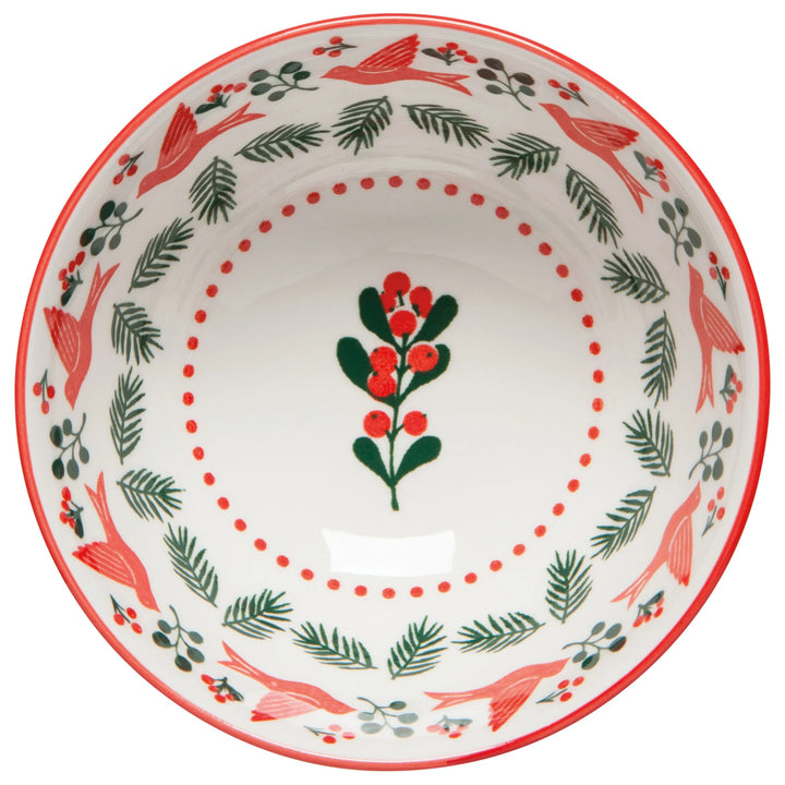 Winterberry Stamped Christmas Bowl 4"
