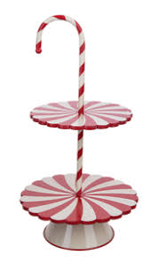 Candy Cane Two-Tier Pedestal Stand