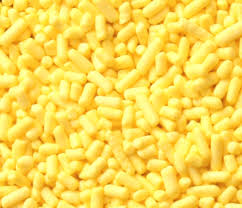 Close-up of yellow candy sprinkles