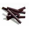 Stack of chocolate batons on a white background