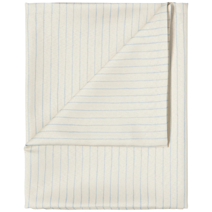 White table cloth with light blue lines on a white background