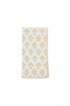 Floral patterned fabric napkin on a white background