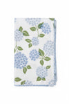 Napkin with hydrangea design on a white background