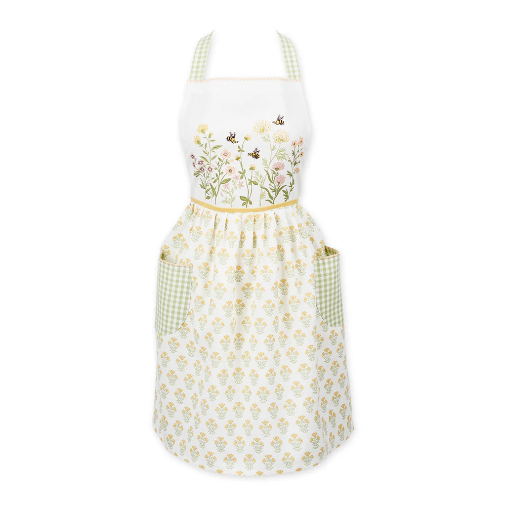 Floral apron on a white background