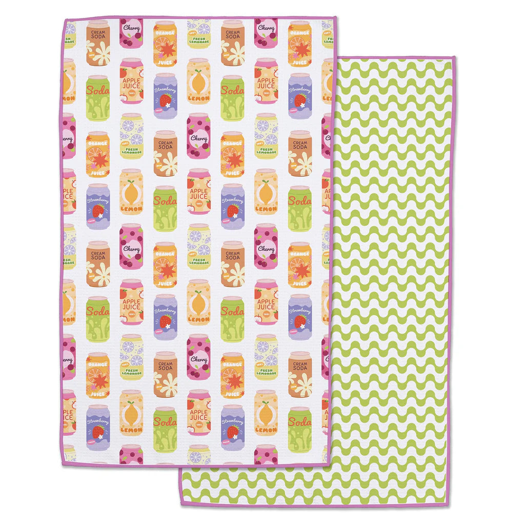 Soda Pop Printed Microfiber Dishtowel