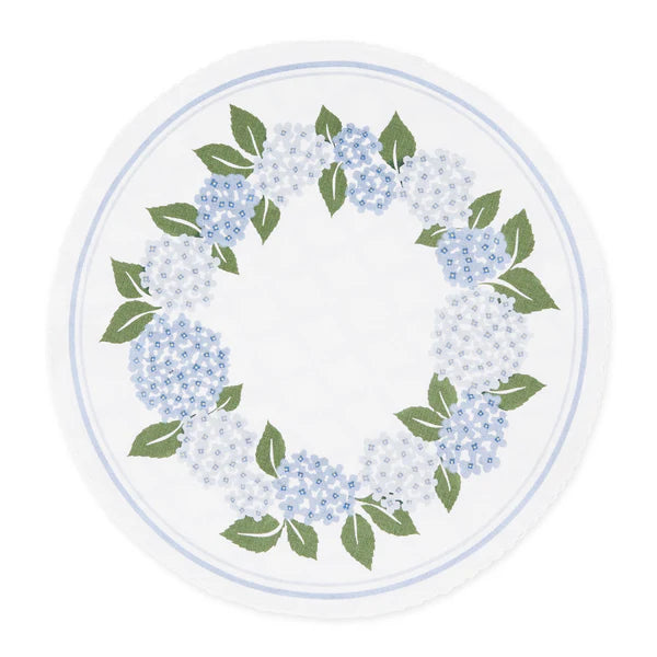 Round plate with floral design on a white background