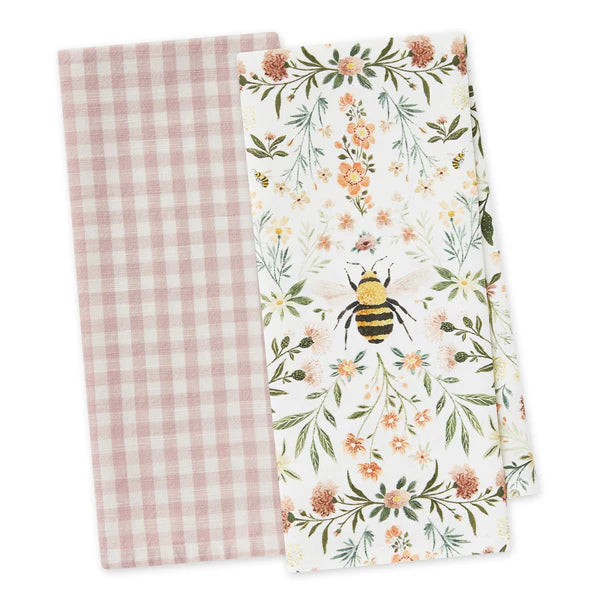 Honey Bee Meadow Dishtowel-Set of 2