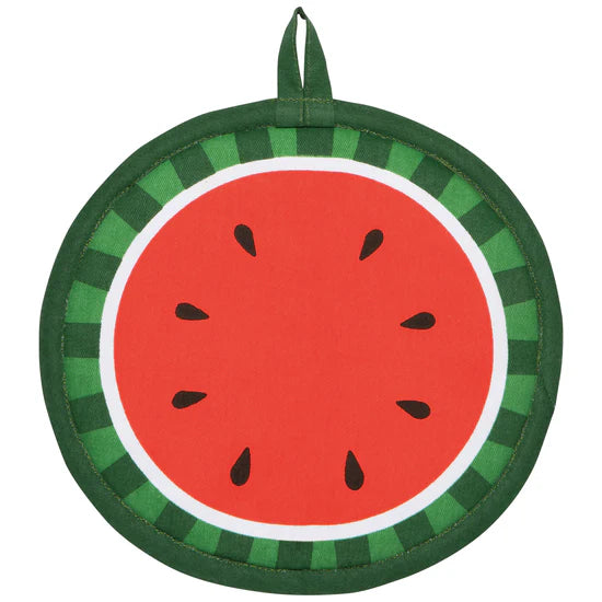 Potholder with watermelon design on a white background