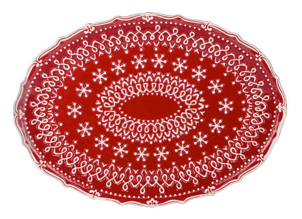 Red Snowflake Platter
