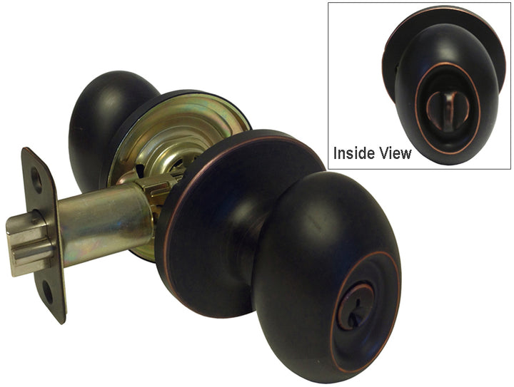 Canyon Keyed Entry Egg Knob-Antique Bronze