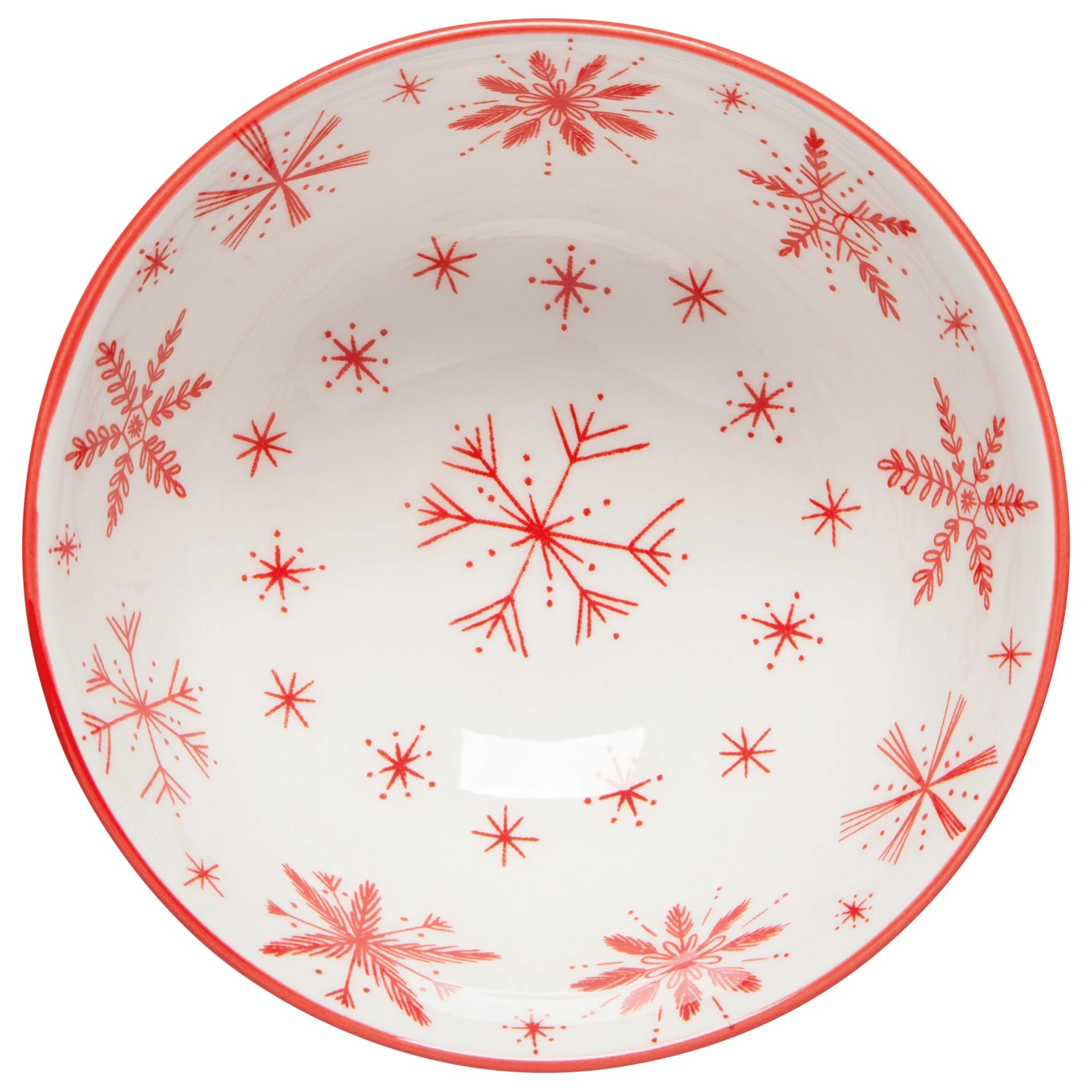 Snowflake Stamped Christmas Bowl 4"