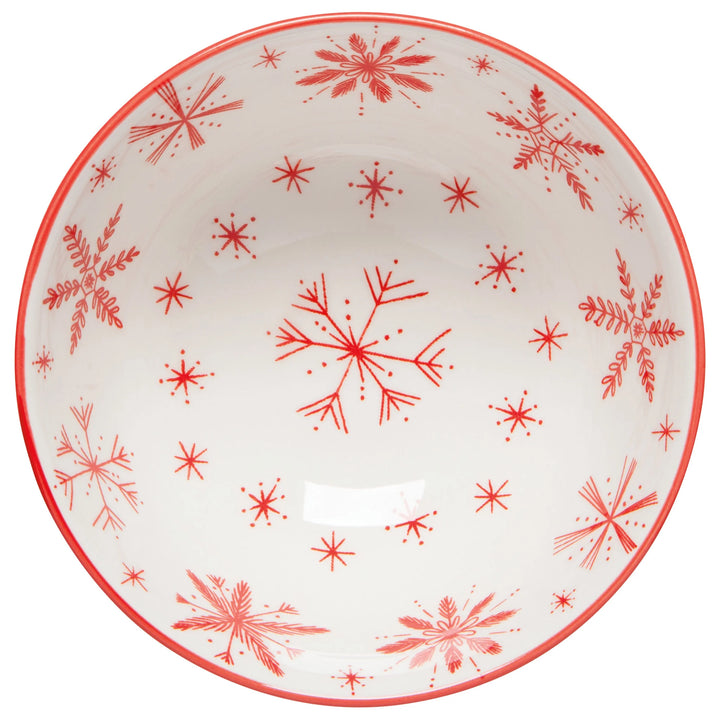Snowflake Stamped Christmas Bowl 4"
