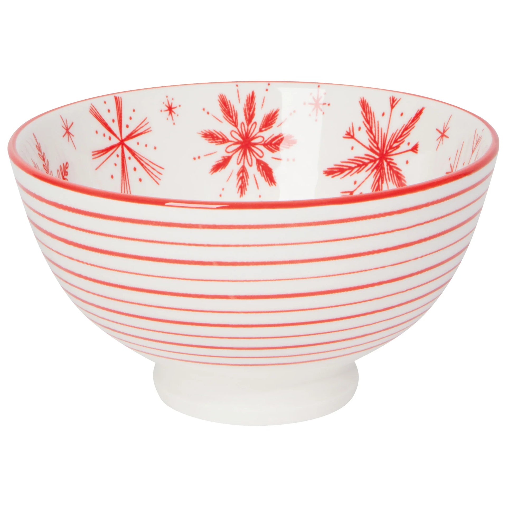 Snowflake Stamped Christmas Bowl 4"