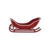 Red sled with white trim on a white background