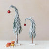 Faux Evergreen Tree w/ Red Ball Ornament & MDF Base Snow Finish(dis)