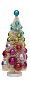 Sisal Bottle Brush Tree w/ Ornaments & Wood Base