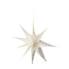 Decorative nine-point hanging paper star on a white background