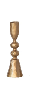 Medium gold candle holder on a white background