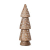 Hand-Carved Mango Wood Tree with Whitewashed Design
