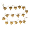 Gold heart-shaped garland on a white background