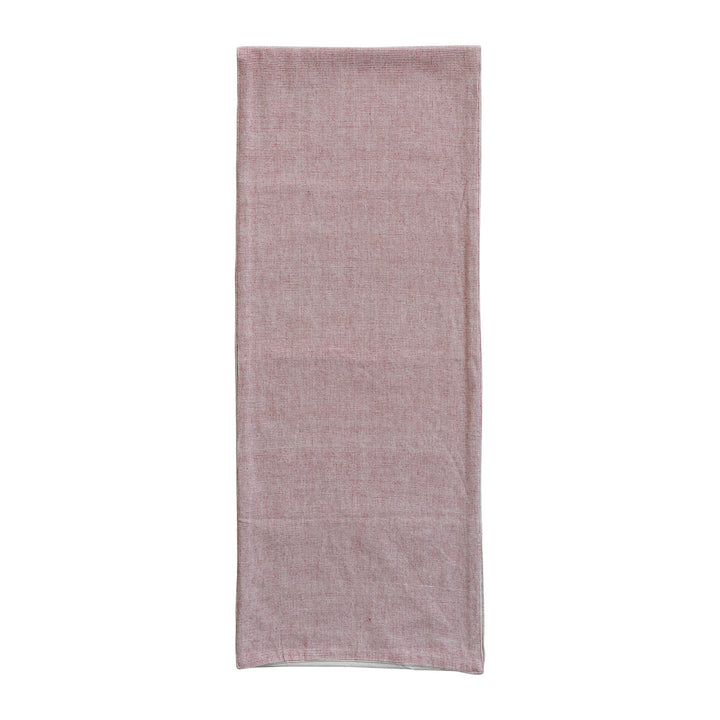 Woven Cotton 2-Sided Table Runner with Grid Pattern