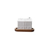 Stoneware House Shaped Salt & Pepper Shakers with Wood Tray, Set of 3