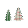 Hand-Painted Ceramic Tree Shaped Plates with Stripe Patterns, Set of 2