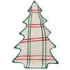 Hand-Painted Ceramic Tree Shaped Plate with Stripe Pattern