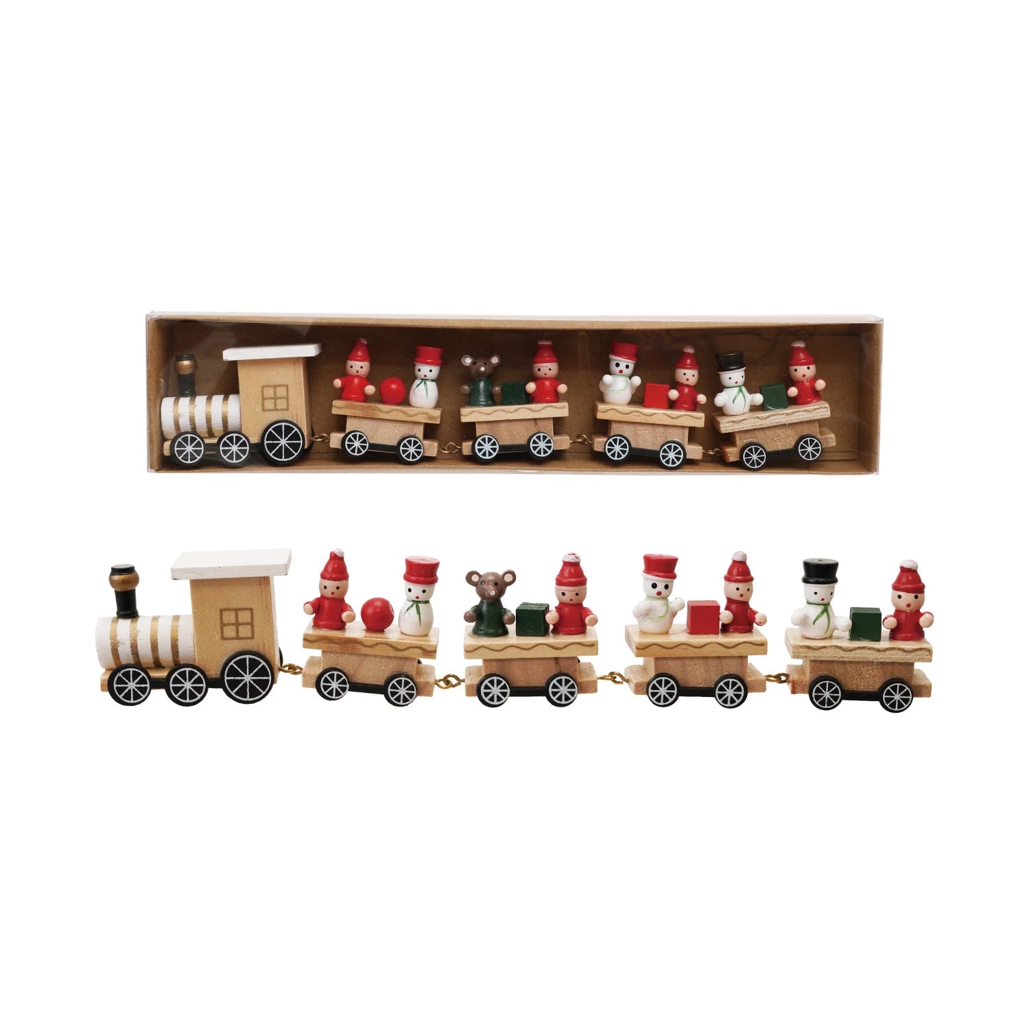 Holiday Wood Train with Passengers