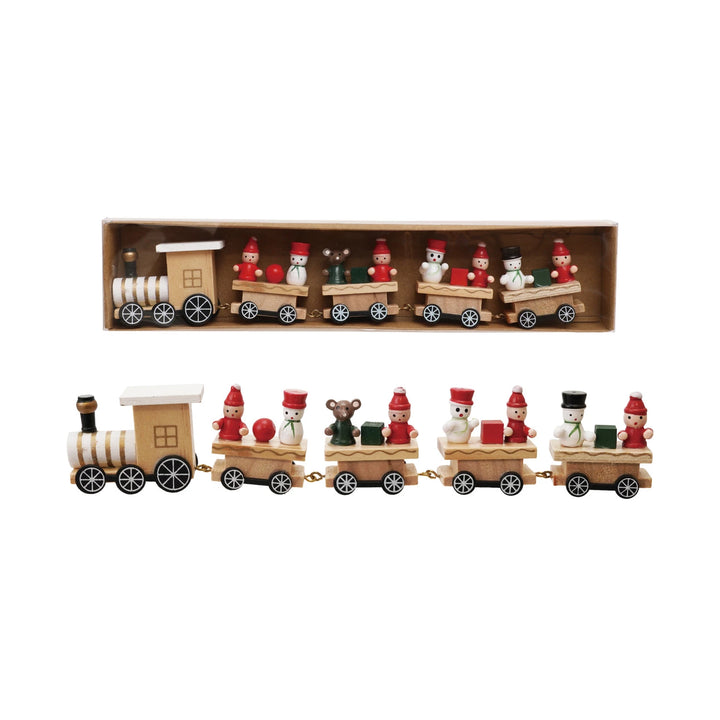 Holiday Wood Train with Passengers