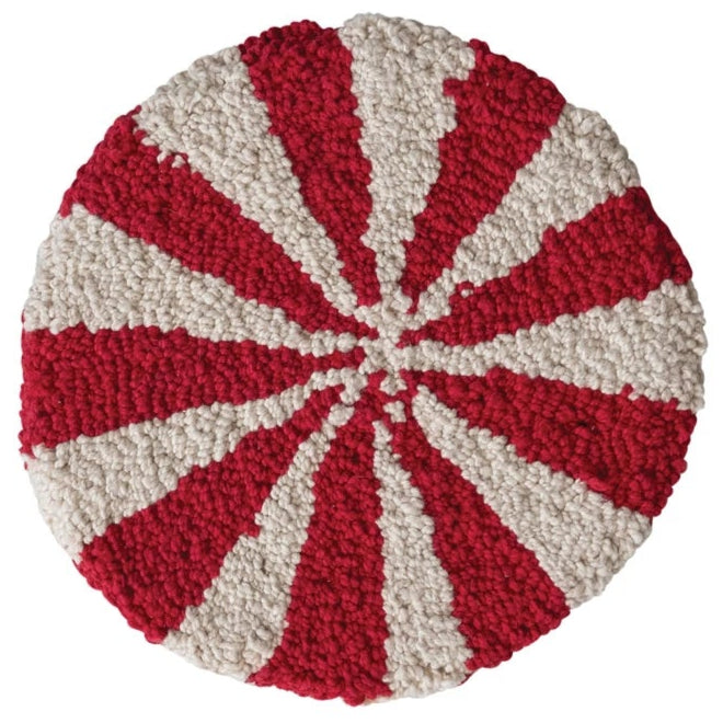 Round Cotton Tufted Candy Striped Trivet