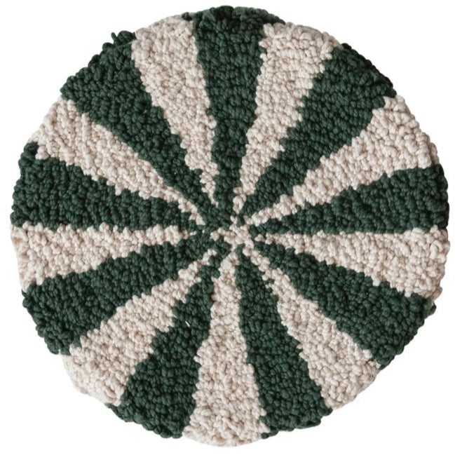 Round Cotton Tufted Candy Striped Trivet