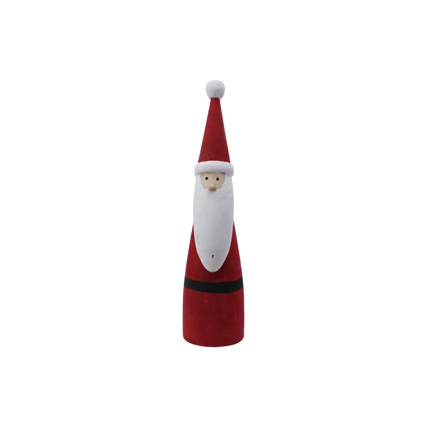 Wood Santa Clause figure on a white background