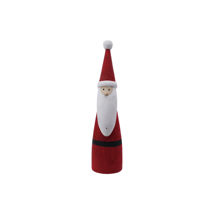 Wood Santa Clause figure on a white background