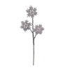 Snowflake Stem with Glitter & Faux Pearls Ice Finish