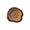 Wooden bowl with a natural finish on a white background