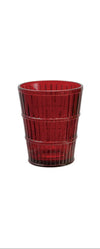Red drinking glass on a white background