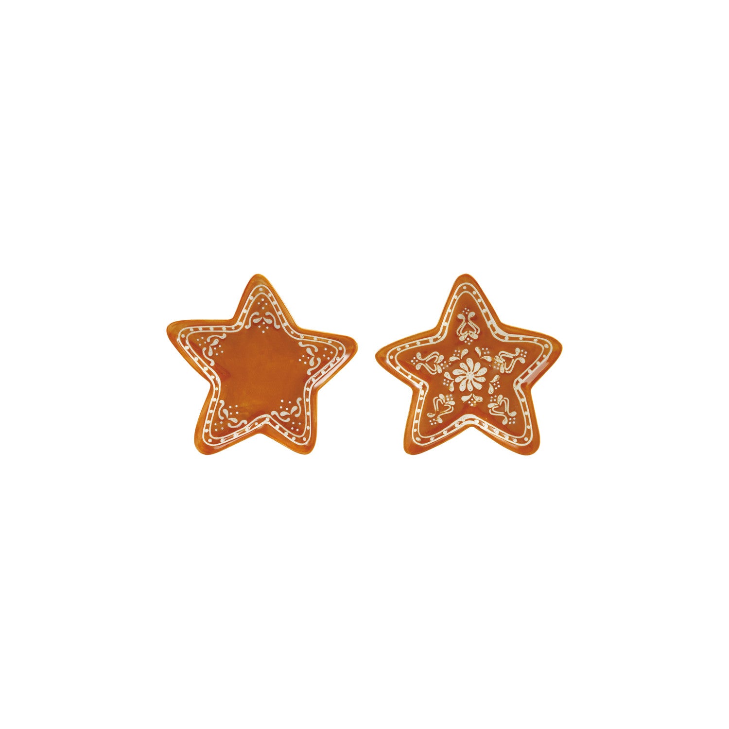 Two star-shaped plates on a white background