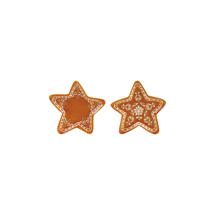 Two star-shaped plates on a white background