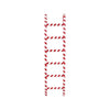 Red and white striped ladder on a white background